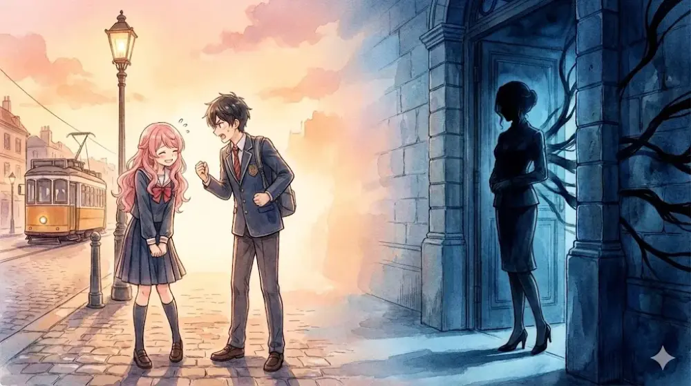 平和な日常と裏腹な闇を描写した、SPY×FAMILYのような風景。