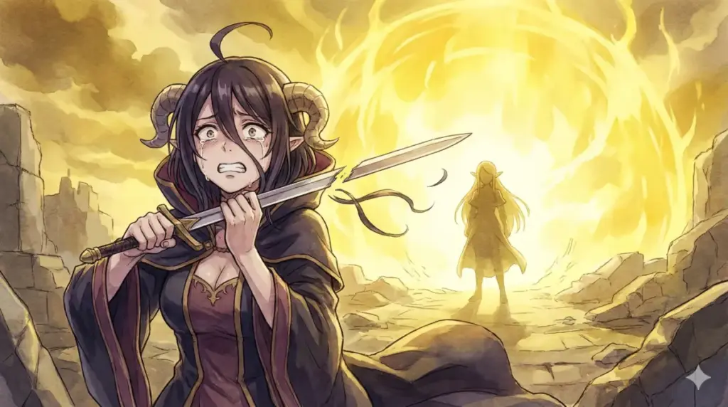 圧倒的な魔力差で涙ながらに自害させられるアウラの絶望を描いたアニメ葬送のフリーレン第10話の名場面