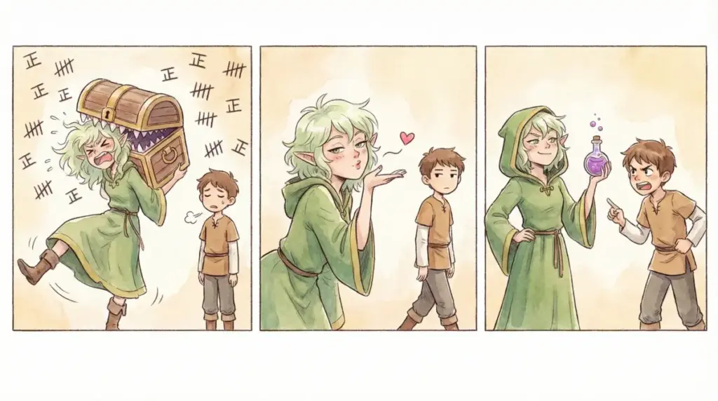 ミミックに食べられた回数や投げキッスの原作巻数、服だけ溶かす薬などフリーレンのポンコツQ&A解説