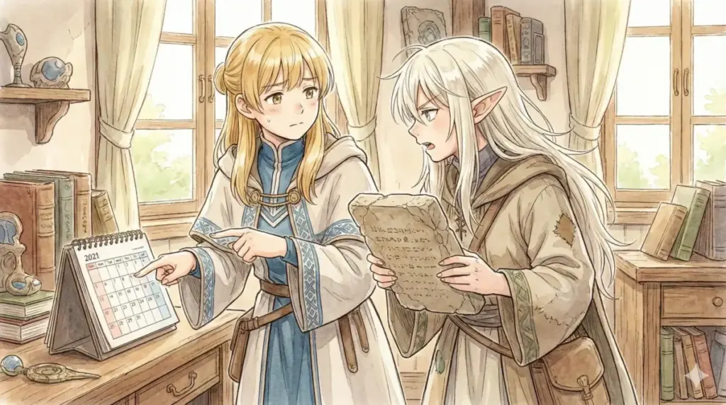 ネットで話題の「それは流石に嘘だよ」というフリーレン構文のミームを解説するイラスト