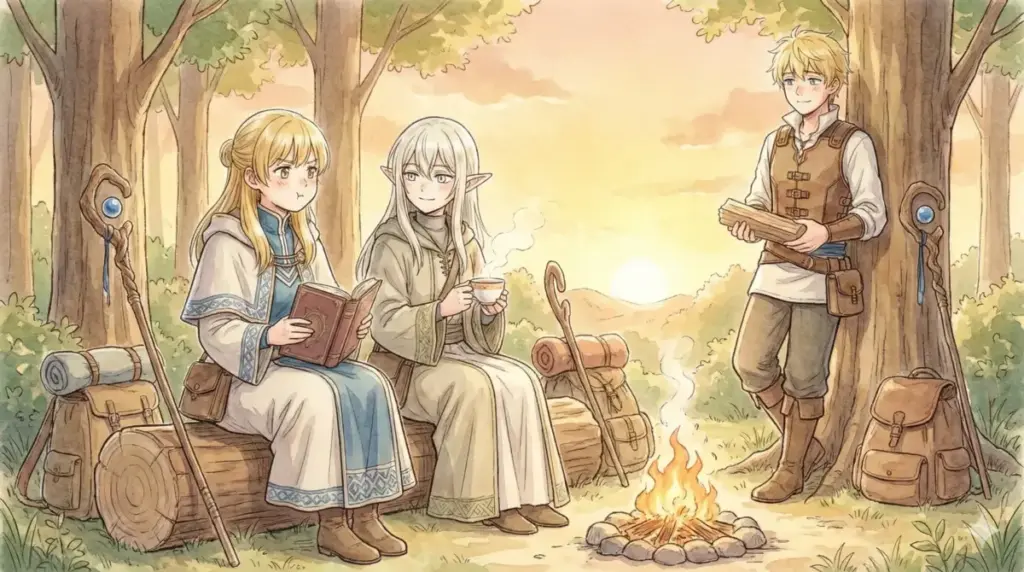 最強の魔法使いであり手のかかる少女でもあるフェルンの多様な魅力をまとめたイラスト