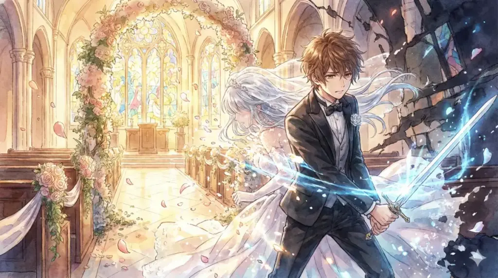 原作117話で描かれた幻影の結婚式でタキシード姿のヒンメルが諦めた夢を断ち切る瞬間