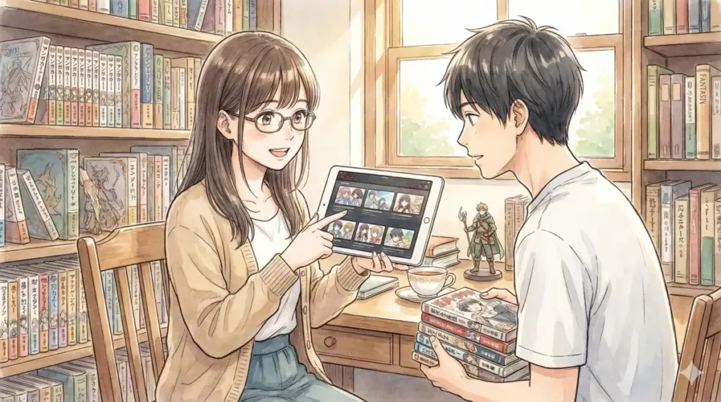 フリーレンの面白さや完結済み作品、アニメ化情報など読者の疑問に答えるQ&A解説イラスト