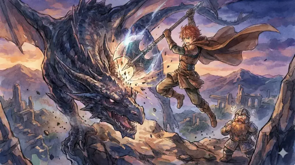 紅鏡竜を斧一撃で粉砕し師匠アイゼンすら恐怖したシュタルクの神作画シーンの再現