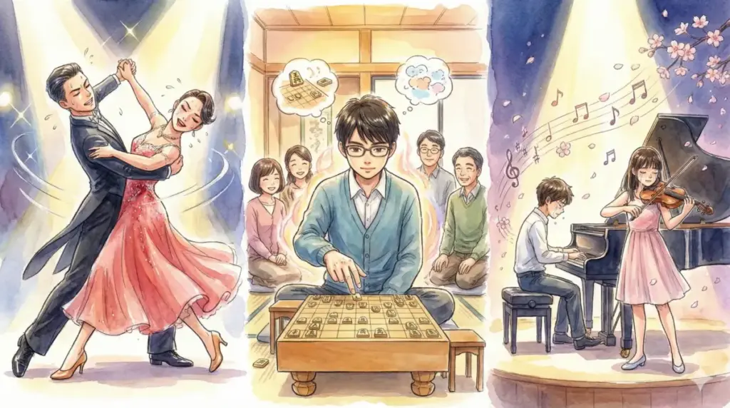 社交ダンスや将棋など師弟やパートナーとの深い絆を描く感動的なアニメ漫画3選の情景イラスト