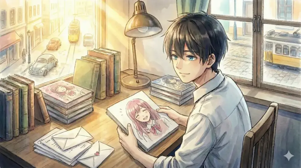 過去作のシリアスな原稿を窓の外に捨て、笑顔で『SPY×FAMILY』の原稿を描く遠藤達哉の姿