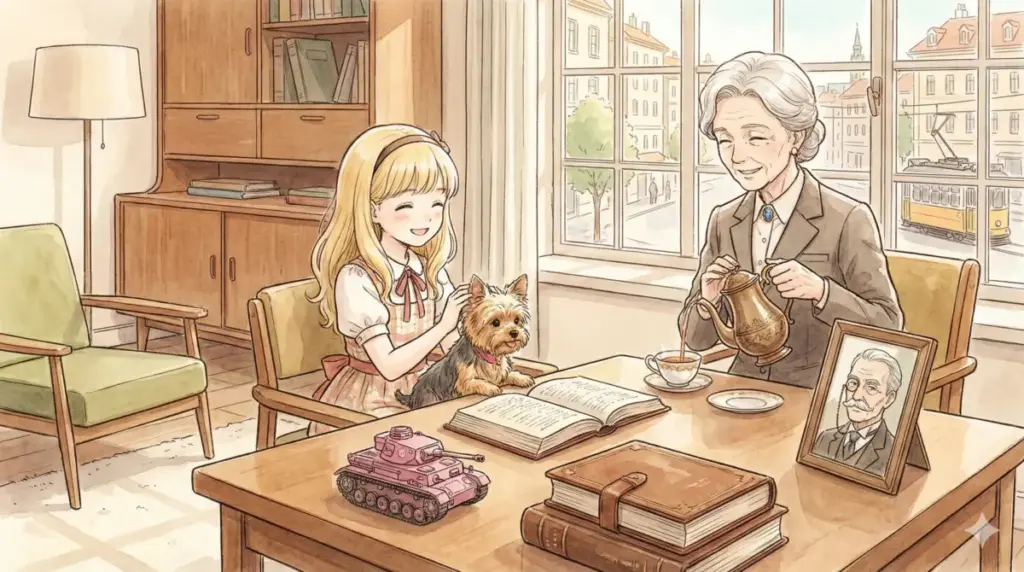 ベッキーと執事マーサのFAQ:愛犬ビーゼル(ヨークシャーテリア)と模型の戦車、マーサの年齢と声優津田匠子