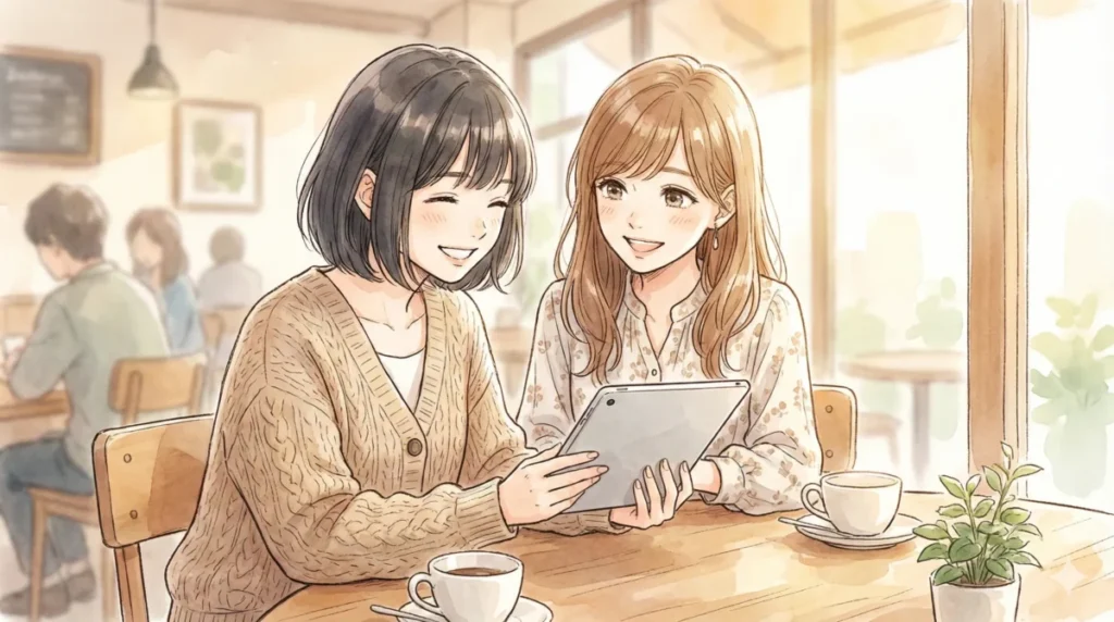 三つ首竜との激闘や師匠アイゼンと同じ景色を見るエモい足湯シーンをタブレットで真剣に追う女の子