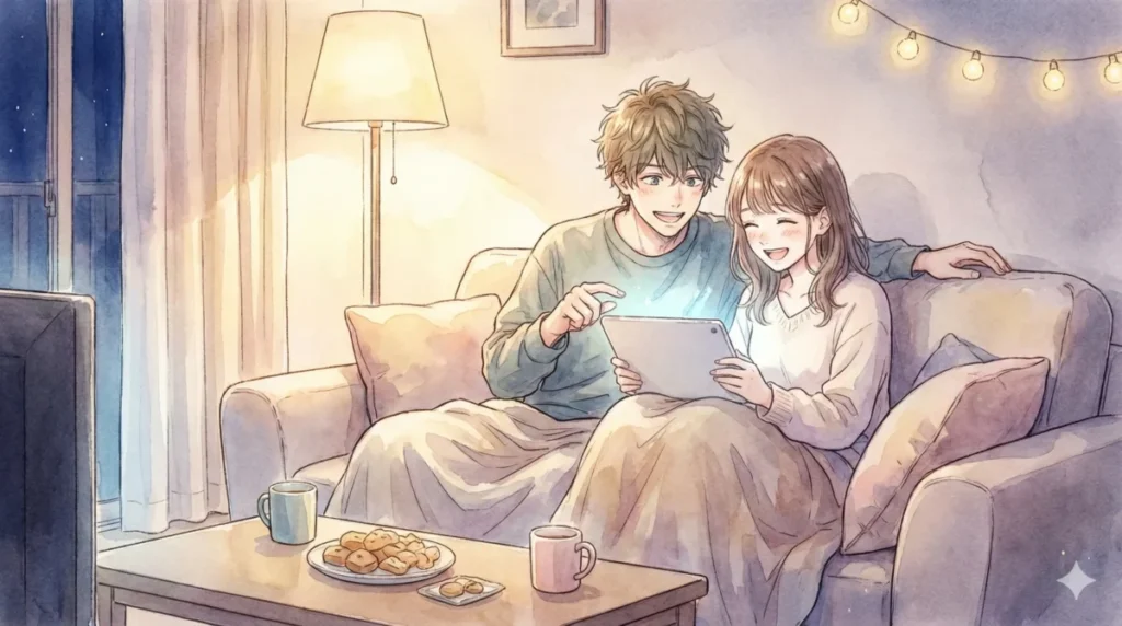 自分に最適なネクスト呪術廻戦を導き出す作品成分のスコア数値をスマホで選んでいる女性