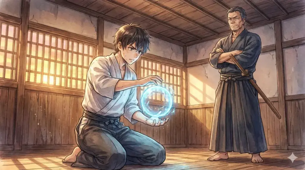 日下部篤也との入れ替え修行で高度な結界術と呪力操作の基礎を叩き込まれる修行時代の虎杖悠仁の様子