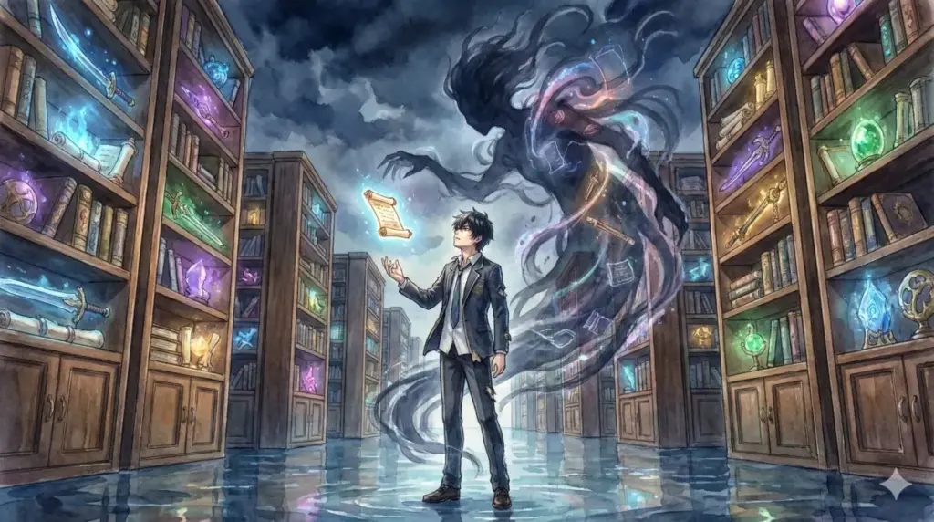 外付けハードディスクのリカに術式をストックし無限のライブラリを持つ乙骨憂太の解説図