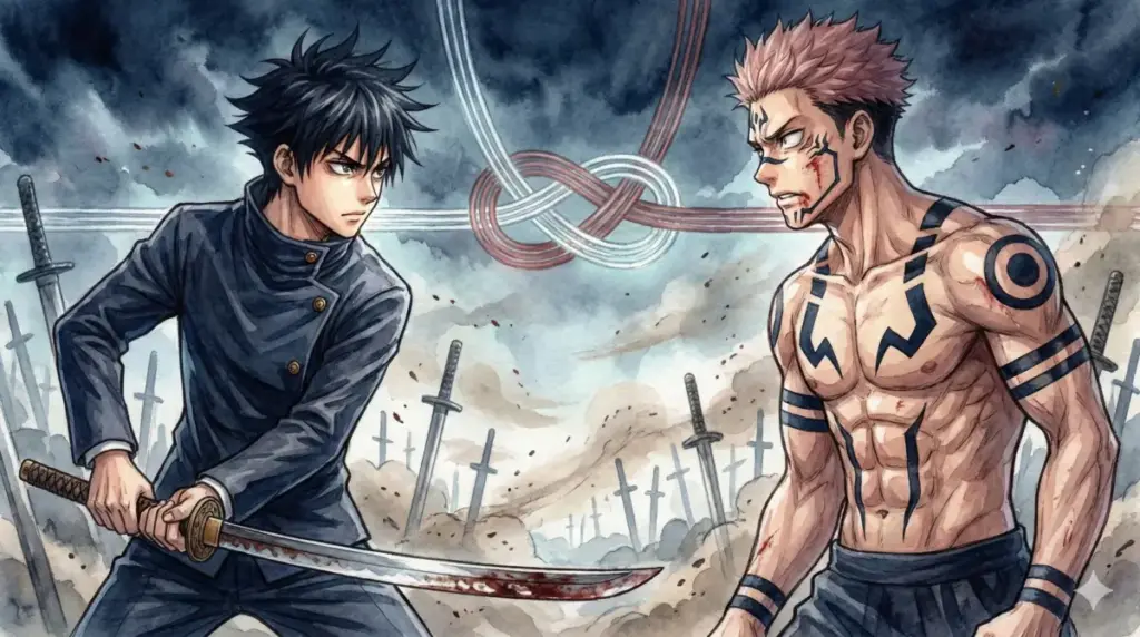 宿儺の御厨子をコピーし斬撃「捌」を叩き込んで呪いの王を驚愕させる乙骨憂太の決定的瞬間