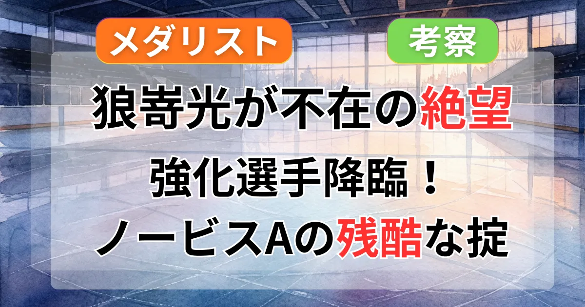 【メダリスト】score16(16話)考察｜狼嵜光がいない理由と強化選手の正体！ノービスAの過酷なルールとは？記事のアイキャッチ画像