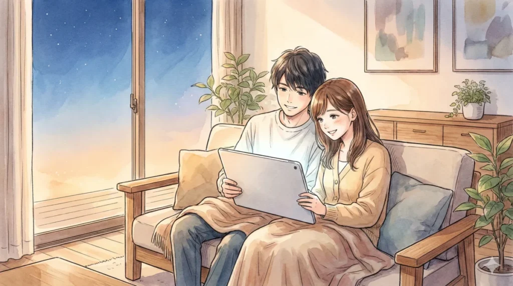 アクアが有馬かなの光を守りたかったという愛の深さや、今後の関係修復への考察記事を二人で共有するシーン