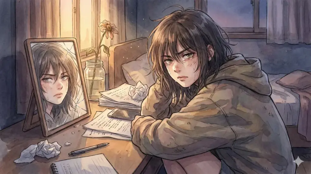 机に突っ伏して泣きながらも人間臭い武器を抱えて泥臭く生きようとする有馬かなの覚悟