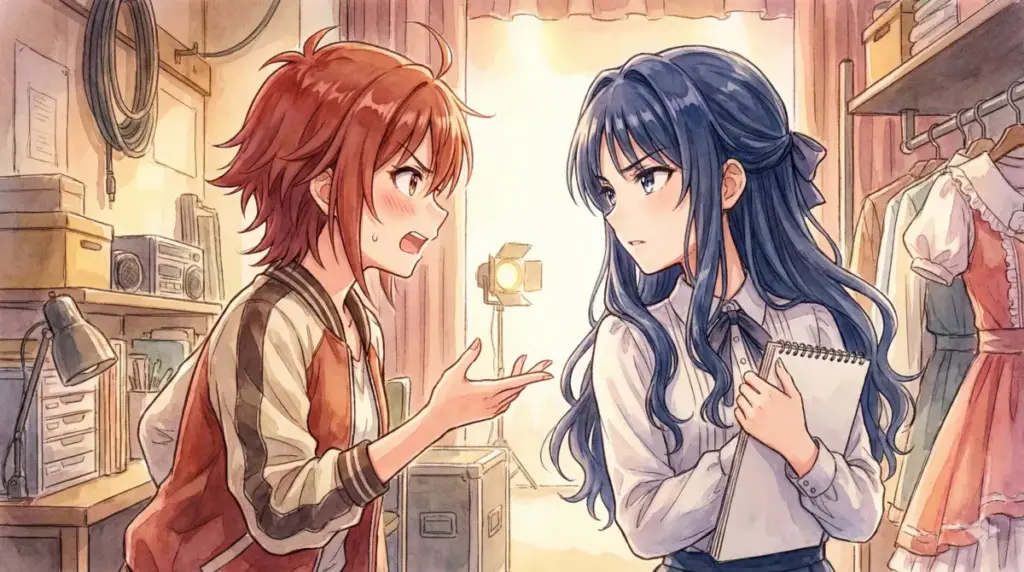 楽屋で互いの演技について激しい口論を繰り広げる有馬かなと黒川あかねの信頼と甘え