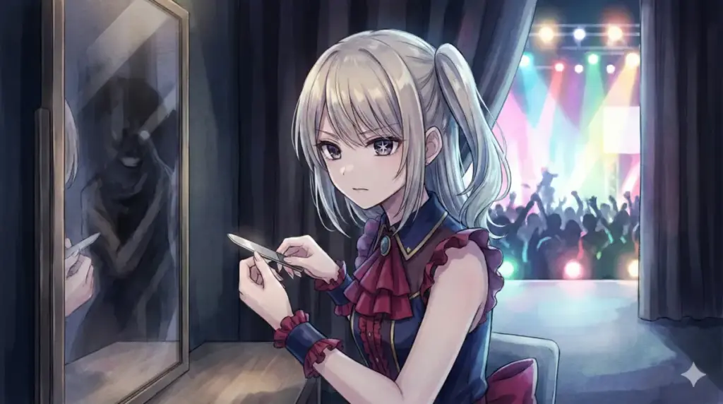 アイを殺害した黒幕の男への殺意を胸に芸能界の頂点を目指しナイフを研ぐように微笑む闇堕ちルビー