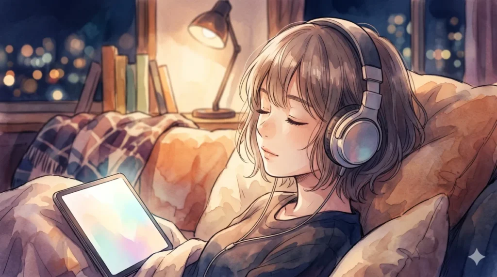 唯一無二の演技技術が生んだ物語の痕跡や衝撃をヘッドホンを付け体験する情景