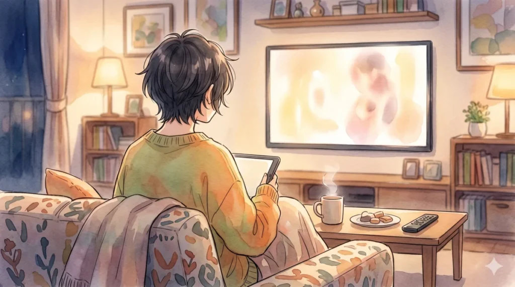 人気投票の急激な変化やファンダムの構造変化を大型モニターとタブレットで追う様子