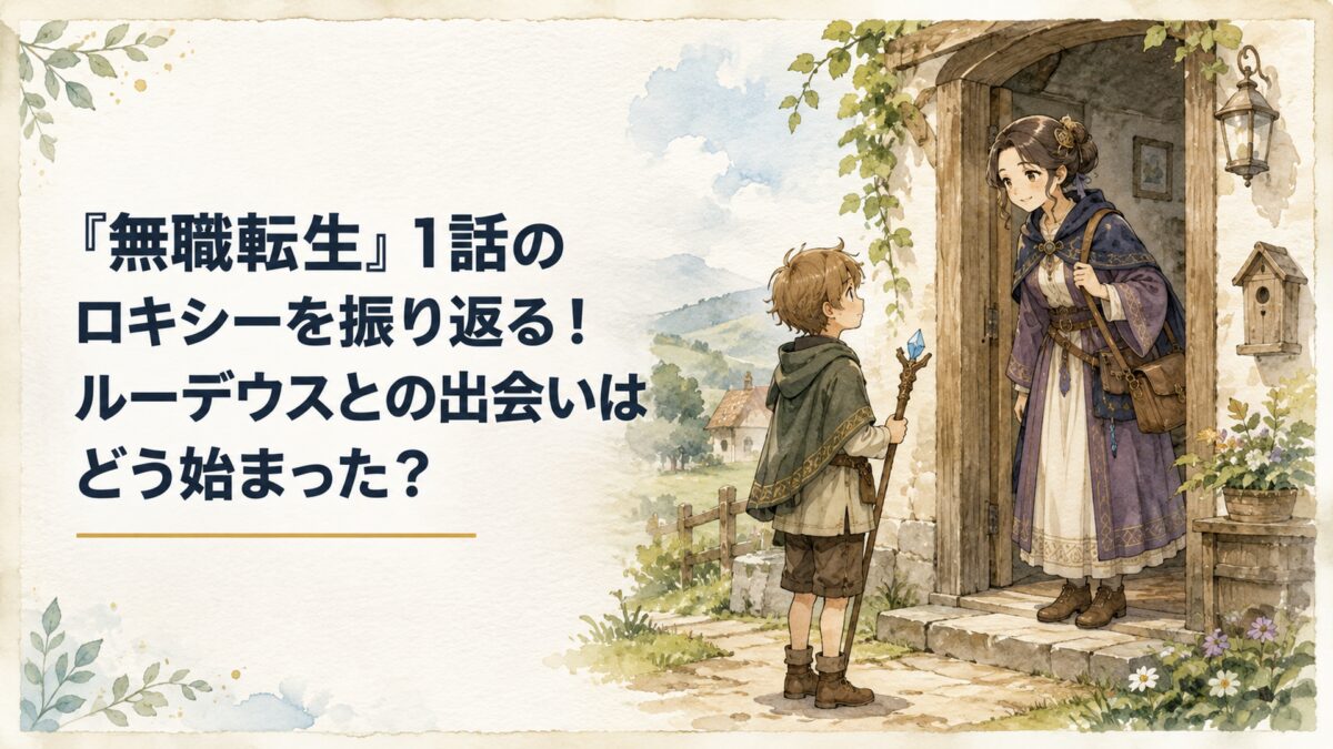 田舎の家を訪れた小柄な成人女性の魔術教師と、玄関先で初めて向き合う幼い魔術師の少年