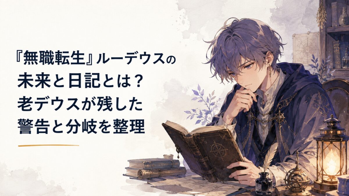 薄暗い書斎で古びた日記を前にし、未来から届いた警告の重さを受け止める若い魔術師