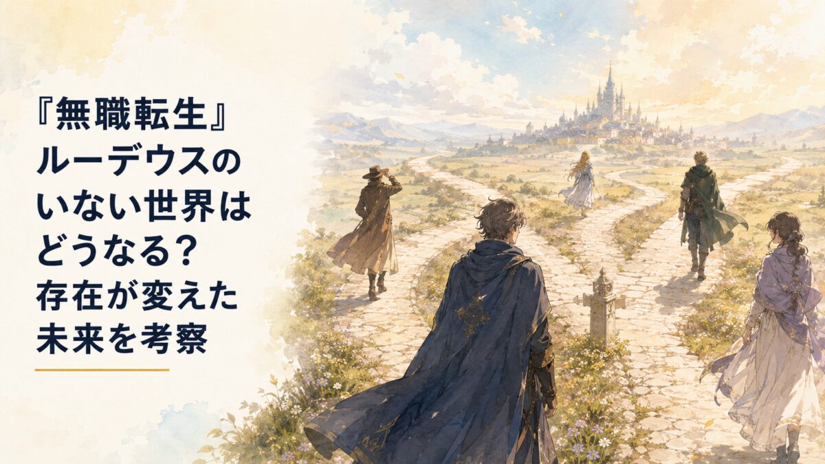 幾つもの道へ枝分かれする古い街道と遠い王都を前に、それぞれ異なる未来へ歩き出す大人たちの幻想的な場面