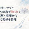 雪の街を背景に、寄り添っていた二本の足跡が途中ですれ違い、別々の方向へ伸びていく淡い水彩風景