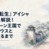 東洋風の城壁都市と遠くの王宮へ続く街道を描いた静かな水彩風景