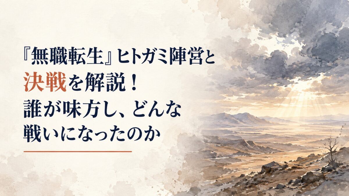 原作終盤の決戦を思わせる広大な荒野と重い雲、遠方に光が差す緊張感のある風景