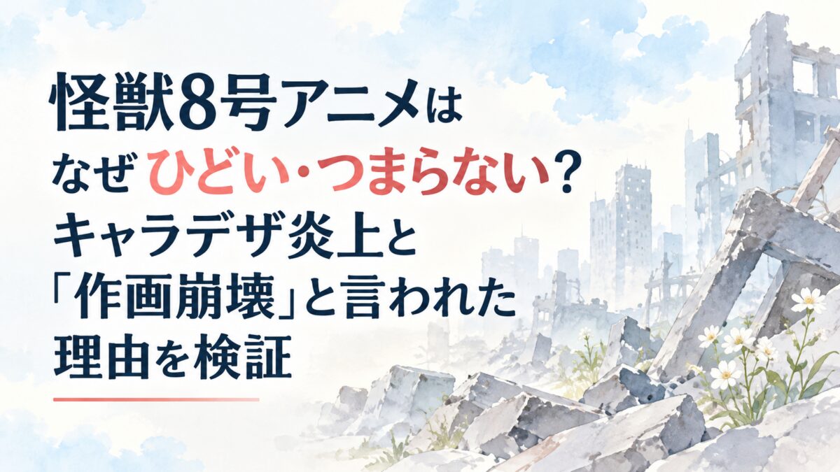 怪獣8号アニメはなぜひどい・つまらない？キャラデザ炎上と「作画崩壊」と言われた理由を検証