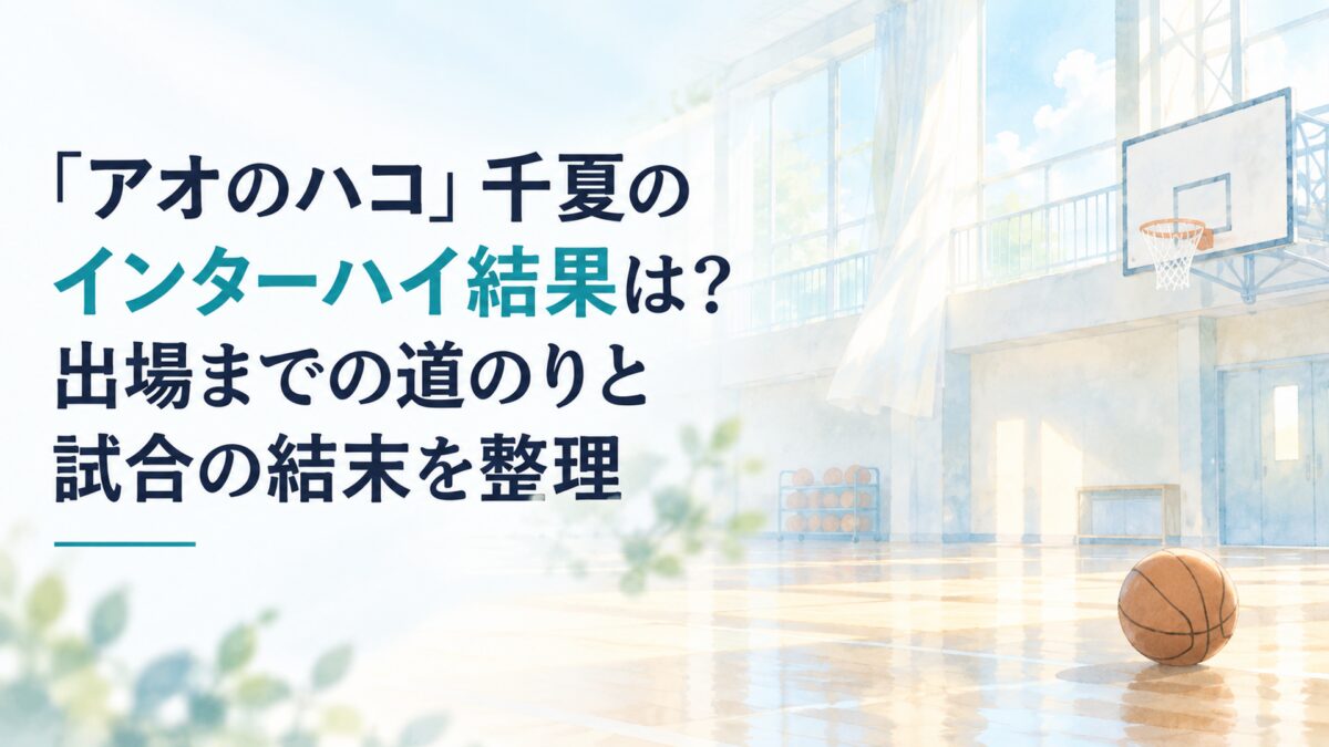 白い余白を生かした、淡くやわらかな日本の少女漫画雑誌風の水彩イラスト。明るい夏の屋内体育館を背景に、淡い水色とクリーム色の光、窓から差し込む日差し、無地のバスケットボールと簡素なゴールを配置する。背景や小物は簡略化した形、淡い色面、やわらかな輪郭、少ない陰影と質感で軽く表現し、物
