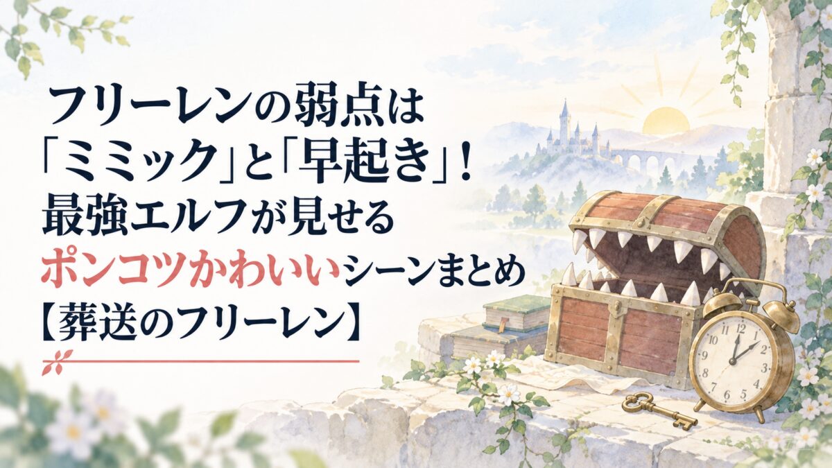 フリーレンの弱点は「ミミック」と「早起き」！最強エルフが見せるポンコツかわいいシーンまとめ【葬送のフリーレン】