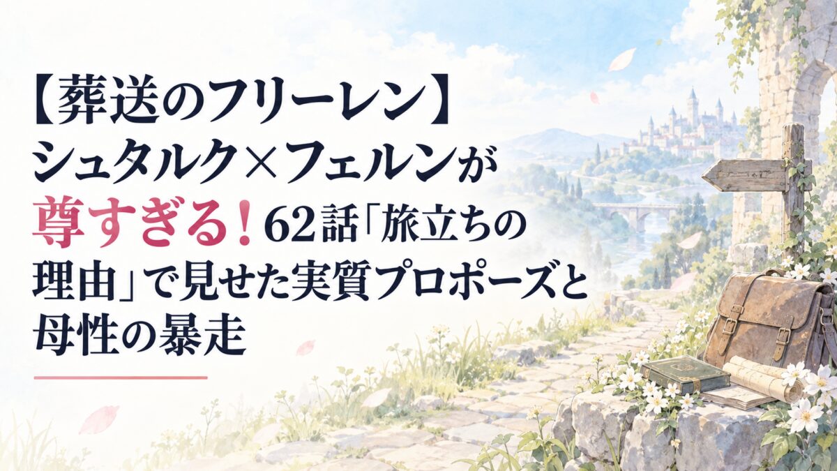 【葬送のフリーレン】シュタルク×フェルンが尊すぎる！62話「旅立ちの理由」で見せた実質プロポーズと母性の暴走