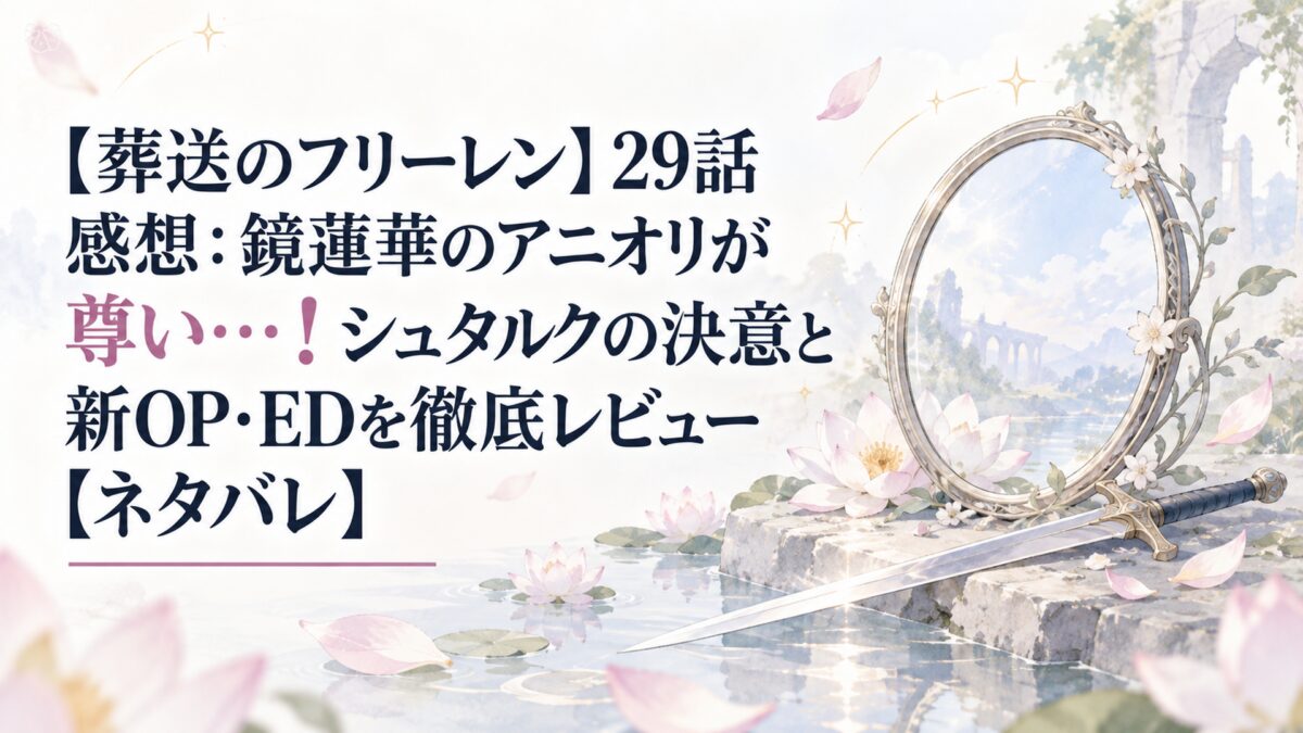 【葬送のフリーレン】29話 感想：鏡蓮華のアニオリが尊い…！シュタルクの決意と新OP・EDを徹底レビュー【ネタバレ】
