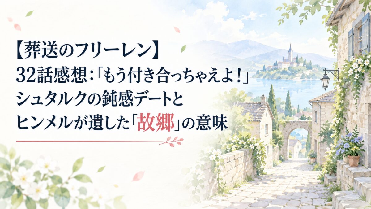 【葬送のフリーレン】32話感想：「もう付き合っちゃえよ！」シュタルクの鈍感デートとヒンメルが遺した「故郷」の意味