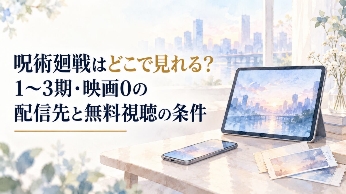 呪術廻戦はどこで見れる？1～3期・映画0の配信先と無料視聴の条件