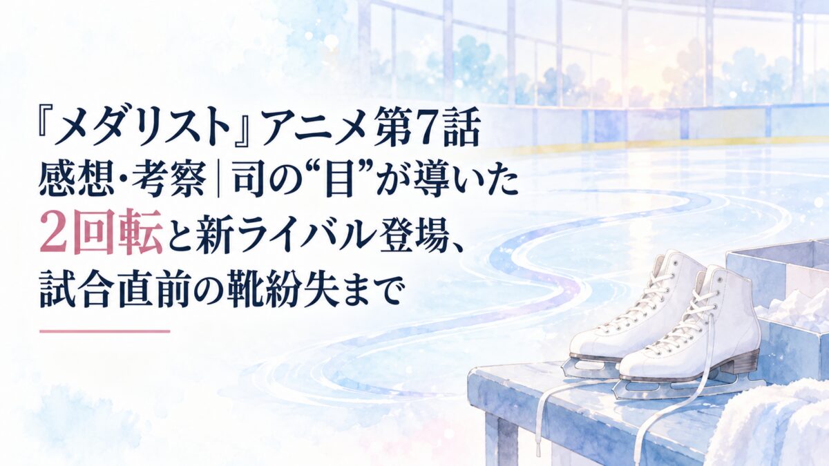 『メダリスト』アニメ第7話感想・考察｜司の“目”が導いた2回転と新ライバル登場、試合直前の靴紛失まで
