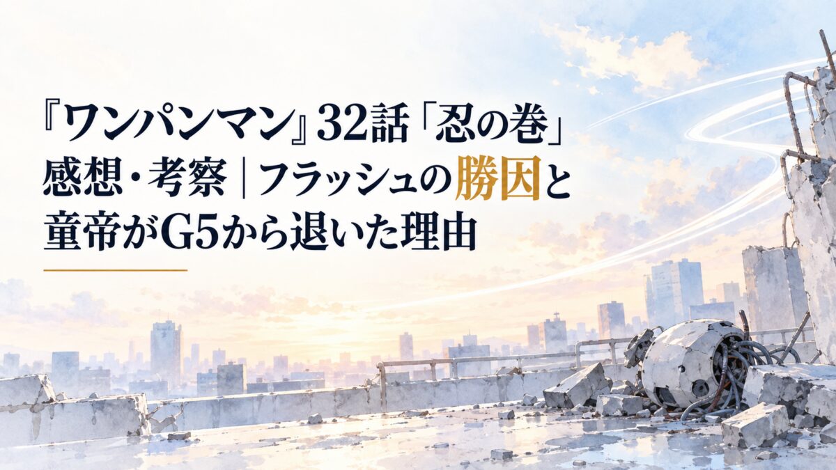 『ワンパンマン』32話「忍の巻」感想・考察｜フラッシュの勝因と童帝がG5から退いた理由