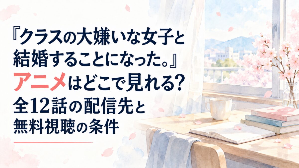 『クラスの大嫌いな女子と結婚することになった。』アニメはどこで見れる？全12話の配信先と無料視聴の条件