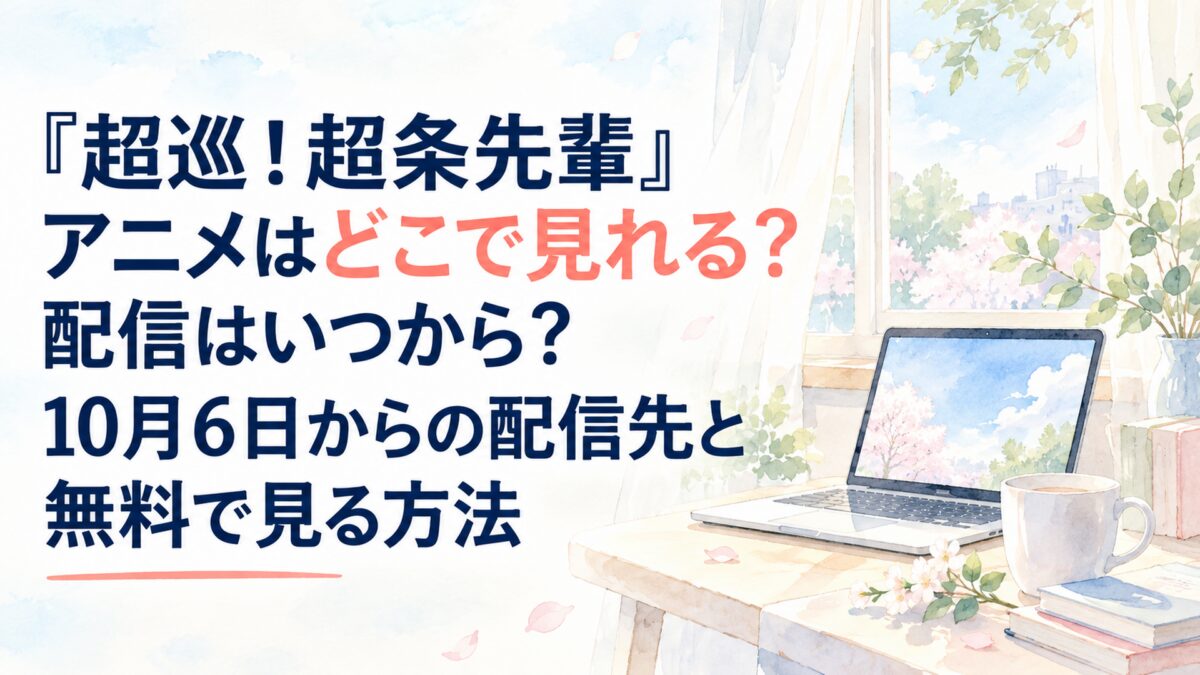 『超巡！超条先輩』アニメはどこで見れる？配信はいつから？10月6日からの配信先と無料で見る方法