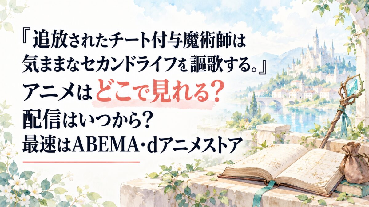 『追放されたチート付与魔術師は気ままなセカンドライフを謳歌する。』アニメはどこで見れる？配信はいつから？最速はABEMA・dアニメストア