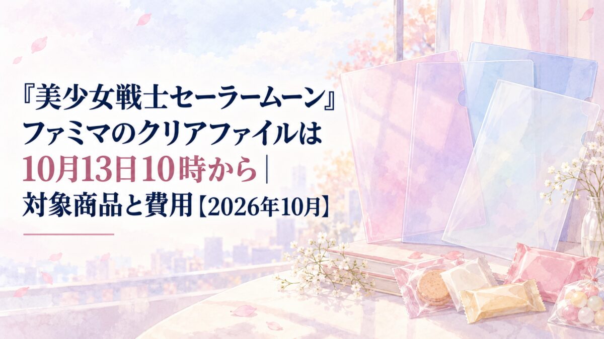 『美少女戦士セーラームーン』ファミマのクリアファイルは10月13日10時から｜対象商品と費用【2026年10月】